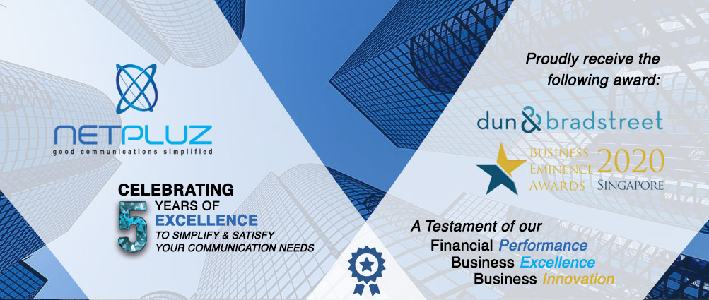 Netpluz Asia Pte Ltd awarded Business Eminence Award 2020 by Dun & Bradstreet